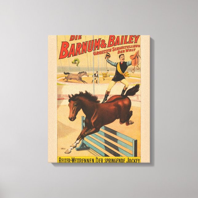 Lienzo Poster De Circo Alemán De Un Hombre En Caballo (Anverso)