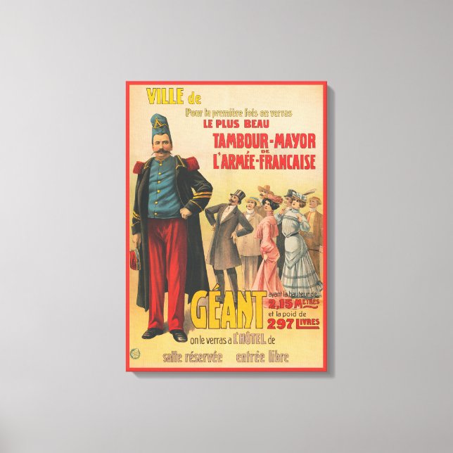 Lienzo Poster De Circo De Multitud Admirando A Un Soldado (Anverso)