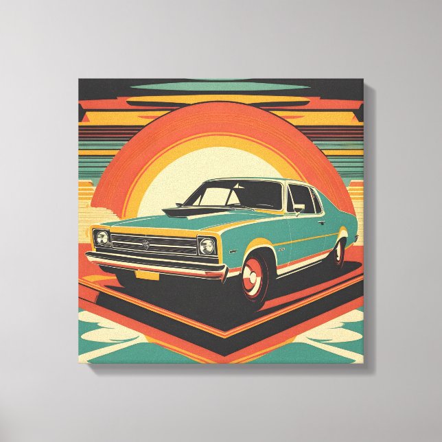 Lienzo Poster de coches retro (Anverso)