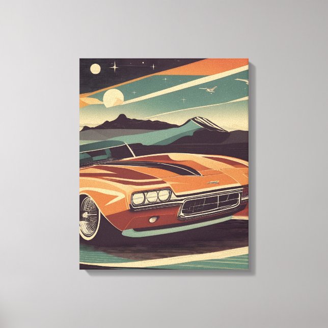 Lienzo Poster de coches retro (Anverso)
