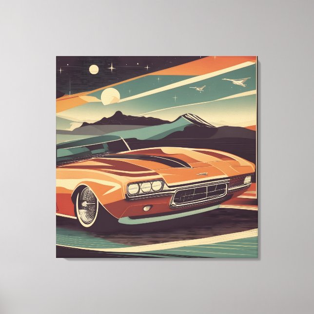Lienzo Poster de coches retro (Anverso)