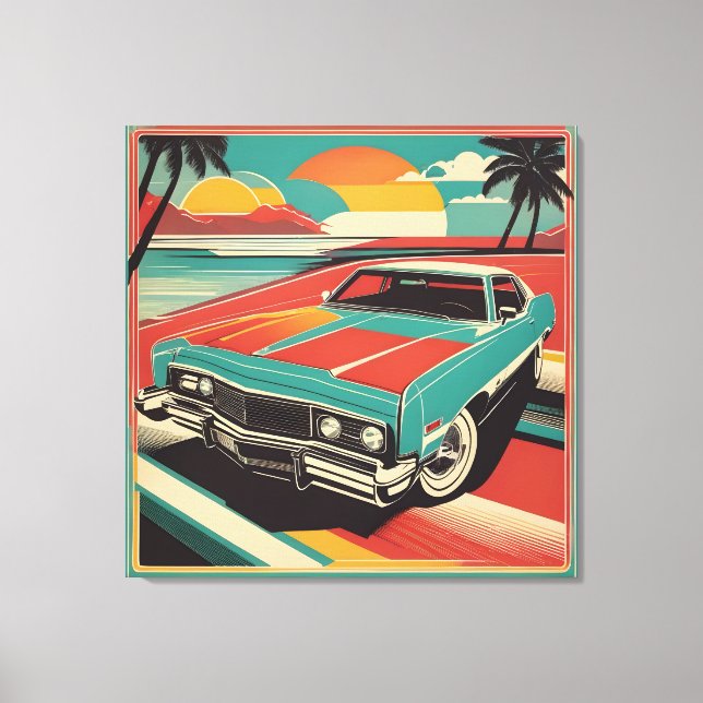 Lienzo Poster de coches retro (Anverso)