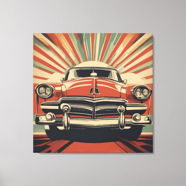 Lienzo Poster de coches retro (Anverso)