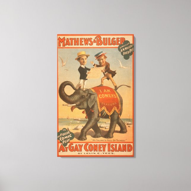 Lienzo poster de comedia musical de "gay Coney Island" #3 (Anverso)