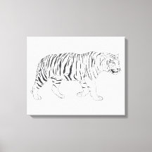 Poster de dibujo del tigre dibujado a mano