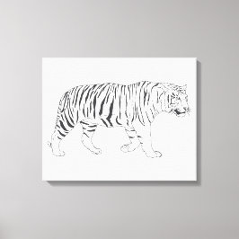 Lienzo Poster de dibujo del tigre dibujado a mano