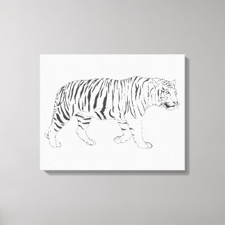 Lienzo Poster de dibujo del tigre dibujado a mano
