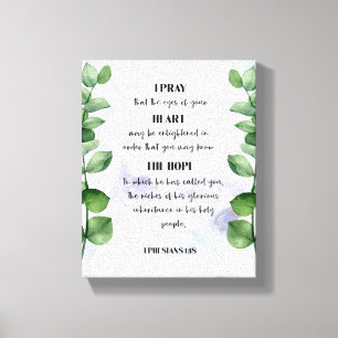 Lienzo Poster de escritura de eucaliptos de la biblia en
