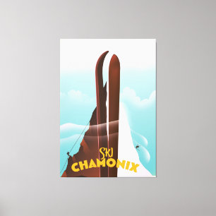 Lienzo Poster de esquí Chamonix-Mont-Blanc