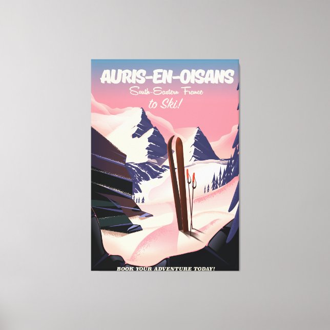 Lienzo Poster de esquí de AURIS-EN-OISANS Francia (Anverso)