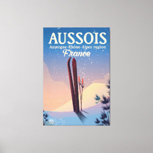 Lienzo Poster de esquí de Aussois Auvergne-Rhône-Alpes Fr