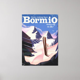 Lienzo Póster de esquí de Bormio, Sondrio, región de Lomb