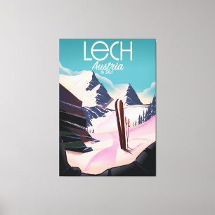 Lienzo Poster de esquí de Lech Austria.