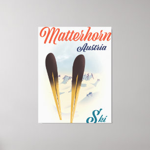 Lienzo Poster de esquí de Matterhorn Austria.