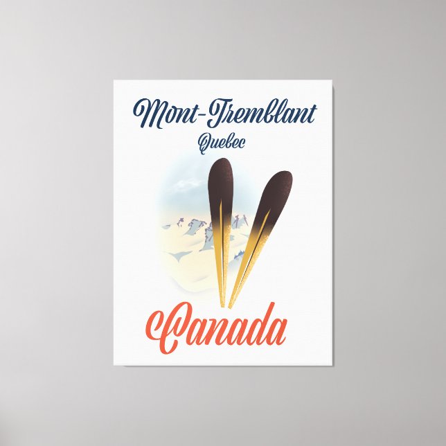 Lienzo Póster de esquí de Mont-Tremblant Québec. (Anverso)