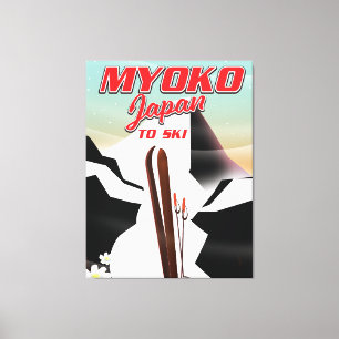 Lienzo poster de esquí de myoko japan