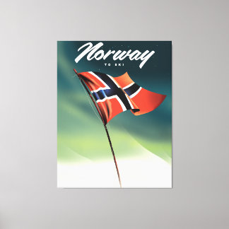 Lienzo Poster de esquí de Noruega