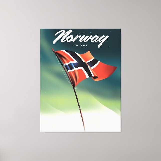 Lienzo Poster de esquí de Noruega (Anverso)