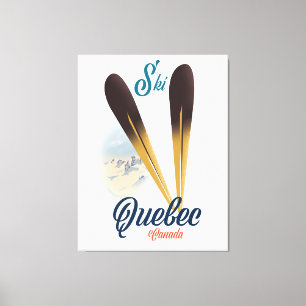 Lienzo Poster de esquí de Quebec Canadá