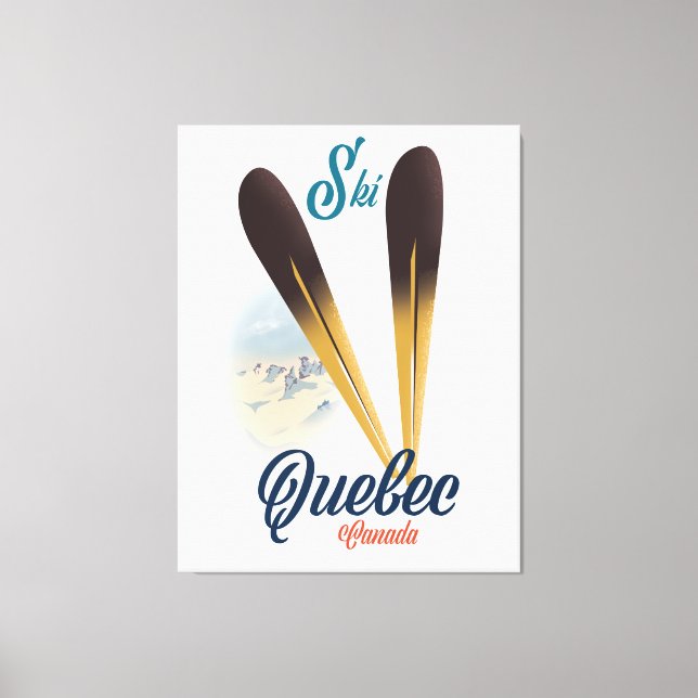 Lienzo Poster de esquí de Quebec Canadá (Anverso)
