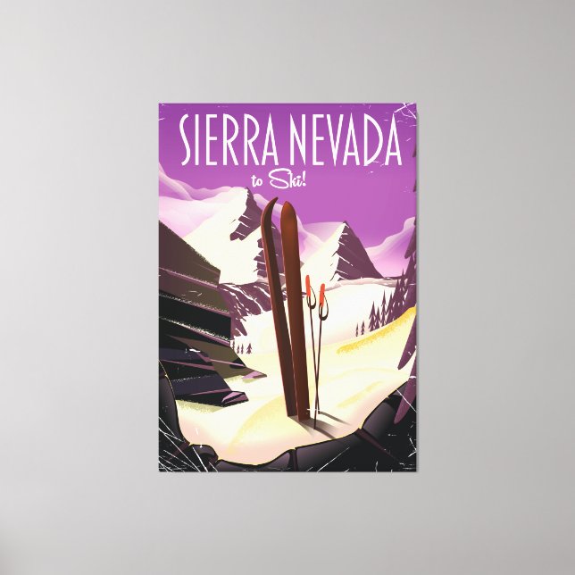 Lienzo Poster de esquí de Sierra Nevada (Anverso)