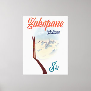 Lienzo Poster de esquí de Zakopane Polonia