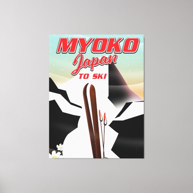 Lienzo póster de esquí myoko japón (Anverso)