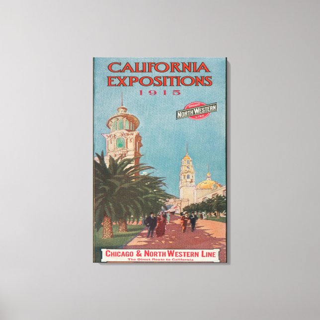 Lienzo Poster de Exposiciones de California #1 (Anverso)