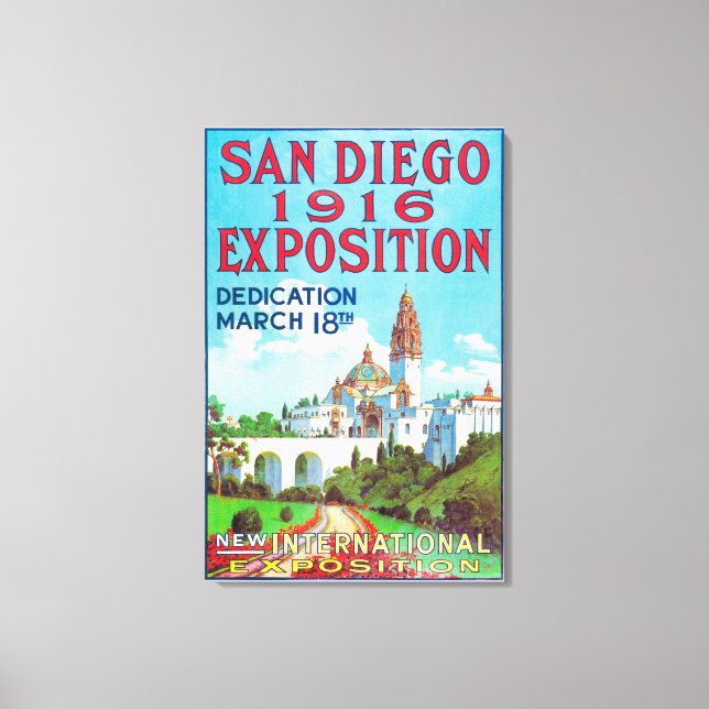 Lienzo Poster de Exposiciones Internacionales de San Dieg (Anverso)