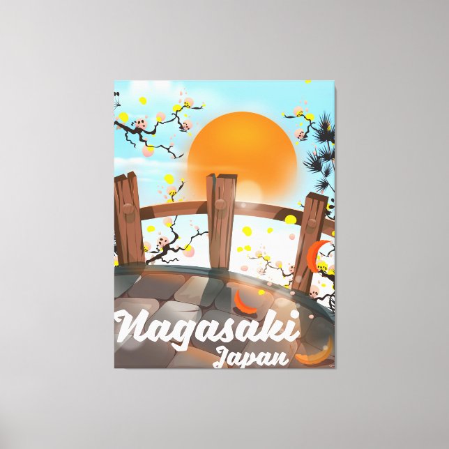 Lienzo Póster de flor japonesa de Nagasaki. (Anverso)