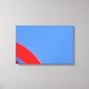 Lienzo Póster de hojas rojas minimalistas contra cielo az