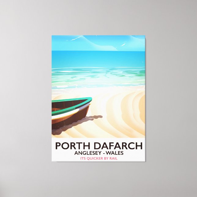 Lienzo Póster de la playa galesa de Porth Dafarch, Angles (Anverso)