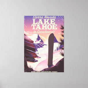 Lienzo Poster de la snowboard del lago Tahoe Sierra