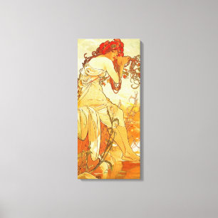 Lienzo Poster de lona de verano de Alphonse Mucha