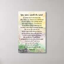 Póster de lona estirada de poema de amor de tipogr