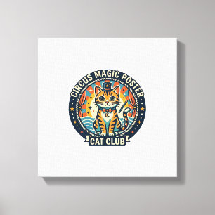 Lienzo Póster de Magia de Circo Gato Diseño de Gatito Lin