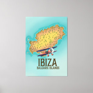 Lienzo Póster de mapa de Ibiza Islas Baleares
