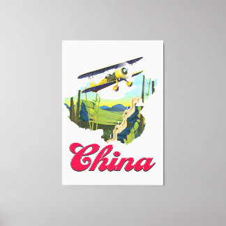 Lienzo Poster de mapa de viajes de China