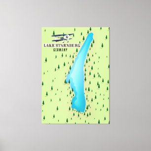 Lienzo Poster de mapas de estilo vintage del Lago Starnbe