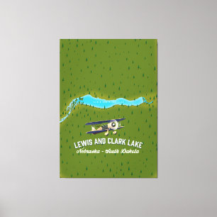 Lienzo poster de mapas de lewis y clark Lake.