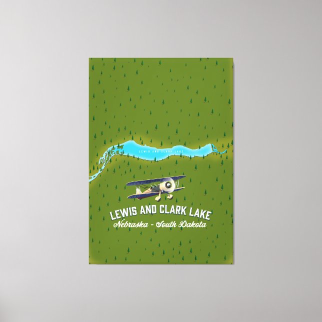 Lienzo poster de mapas de lewis y clark Lake. (Anverso)