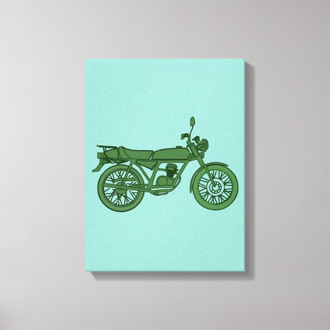 Lienzo Poster de motocicleta de época - Esbozado de mano (Anverso)