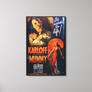 Lienzo Póster de película de monstruos La Momia