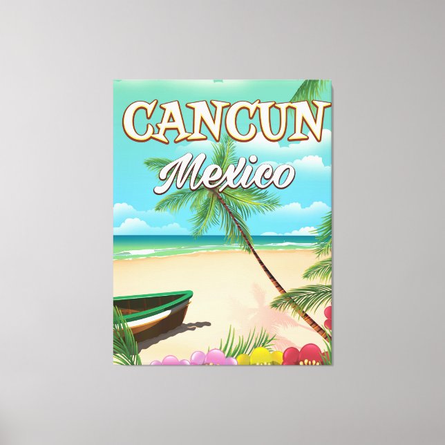 Lienzo Póster de playa Cancun México (Anverso)