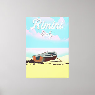 Lienzo Poster de playa de Rimini Italia