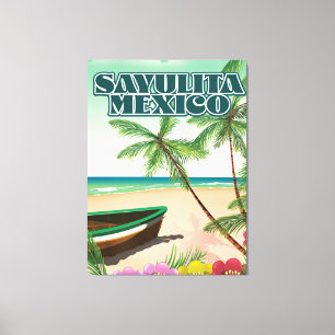 Lienzo Póster de playa Sayulita México