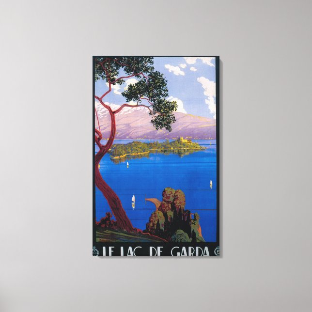 Lienzo Poster de promoción de viajes en el lago de Garda (Anverso)