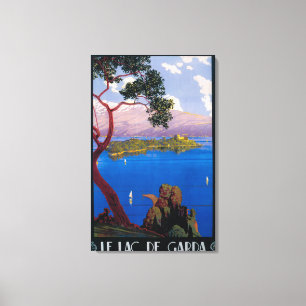Lienzo Poster de promoción de viajes en el lago de Garda