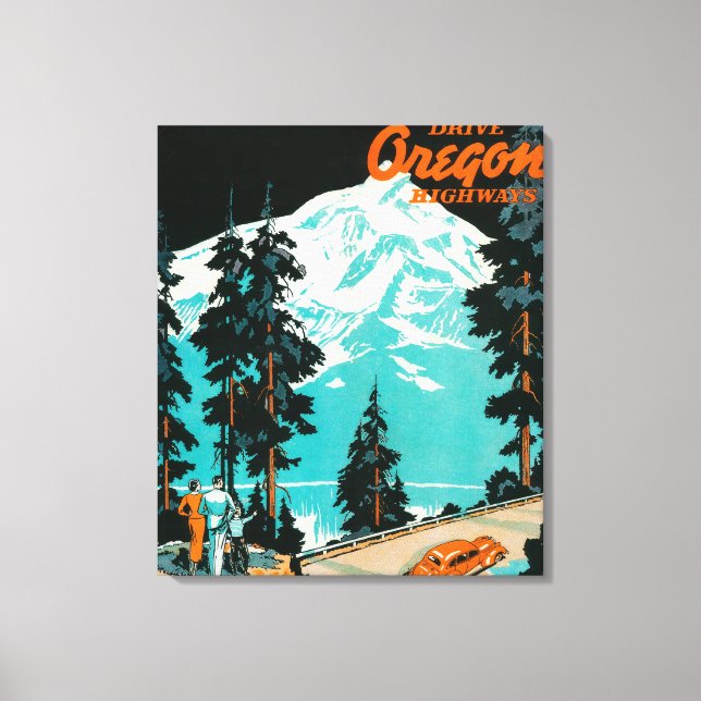 Lienzo Poster de publicidad de Oregon Highways (Anverso)