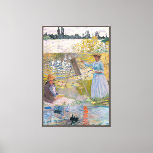 Lienzo Póster de remix de nenúfares de Monet vintage